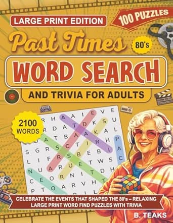 Past Times 80’s Word Search and Trivia for Adults