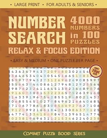 Large Print Number Search Book – Relax & Focus Edition