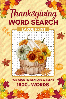 1800+ Thanksgiving Word Search Puzzles For Adults Large Print