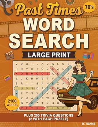 Past Times 70's Word Search and Trivia