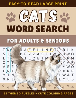 Cats & Kittens Word Search Puzzle & Coloring Book for Adults