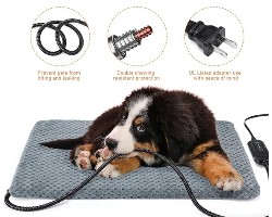 Heated Cat Bed, Waterproof Adjustable Temperature Dog Cat Heating Pad with Timer