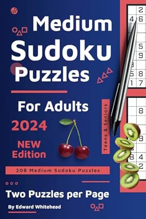 Medium Sudoku Puzzles for Adults Large Print