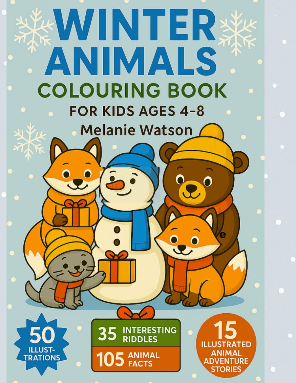 Winter Animals Coloring Book for Kids Ages 4–8