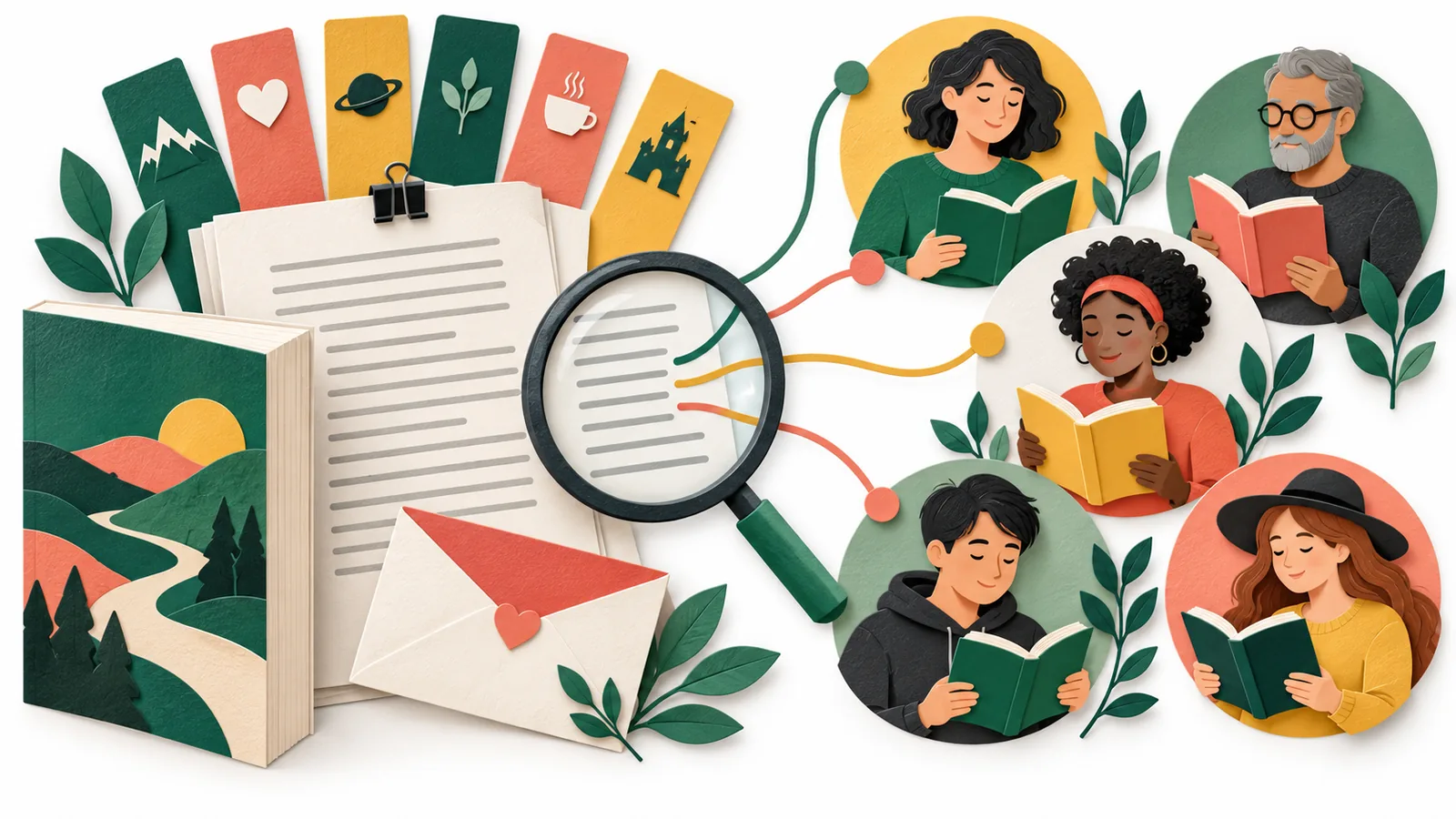 An advance manuscript and invitation connected to independent readers with different genre interests